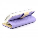 Wholesale iPhone 5 5S Square Flip Leather Wallet Case with Stand (Purple)